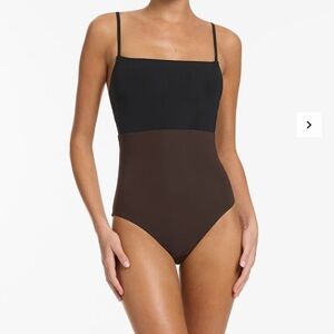 NWT Jets Australia Versa Tank One Piece Swimsuit Black Chocolate‎